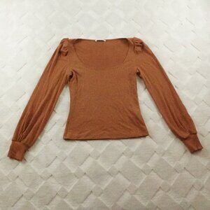 Reformation Ribbed Cropped Top Womens Medium Round Neck